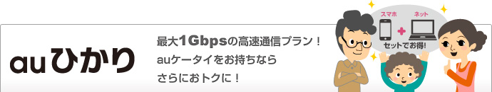 auひかり　最大1Gbpsの高速通信プラン！