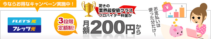 月額210円から　お支払いは使った分だけ！