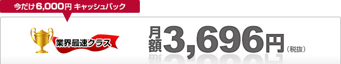月額3,880円　初期費用無料／月額料金書月無料キャンペーン中