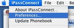 ��iPassConnect�� ��˥塼���� ��Preference�ġפ򥯥�å�