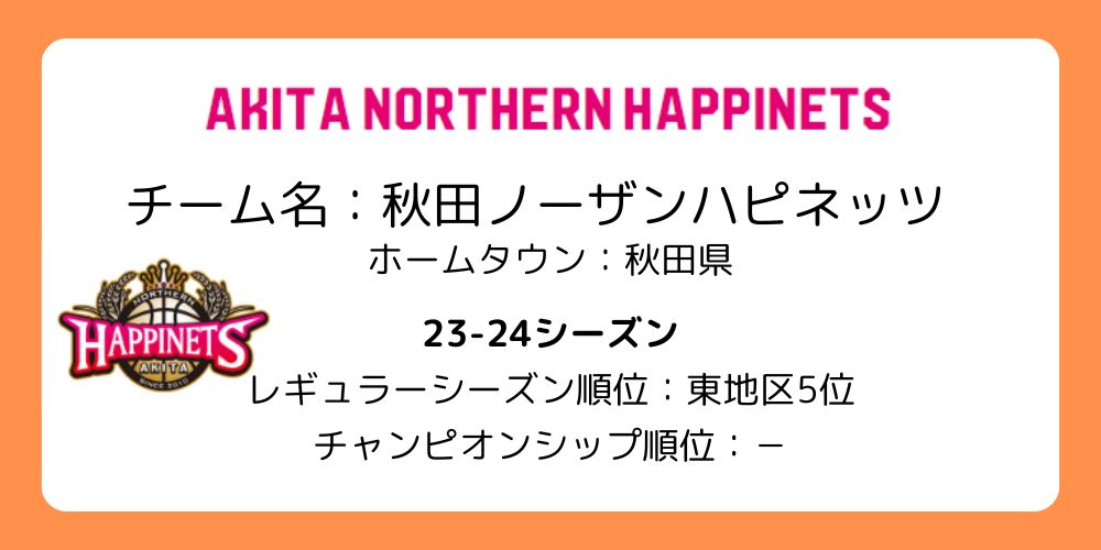 Bリーグ_秋田ノーザンハピネッツ